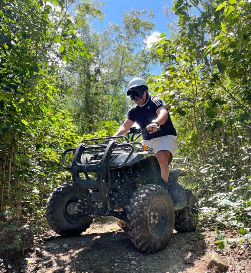 ATV Adventour: Cenote Caverna Jade, Transportation & Tequila - 2.5 hours on a Cozumel ATV, with real jungle terrain