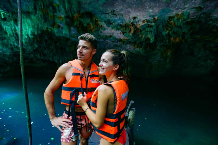 ATV Adventure to Jade Cavern Double - Jade Cavern swim: the highlight, with a weather caveat