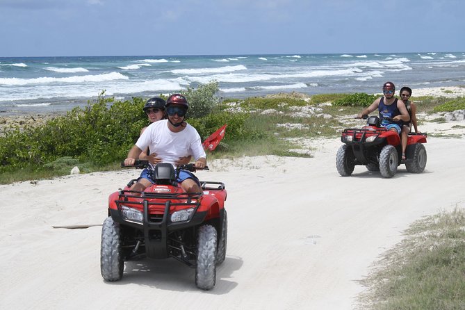 ATV Seashore + Cenote Combo: Mezcalitos & Mayan Cenote Experience - Playa Uvas beach club: lunch, snorkeling option, and wind check