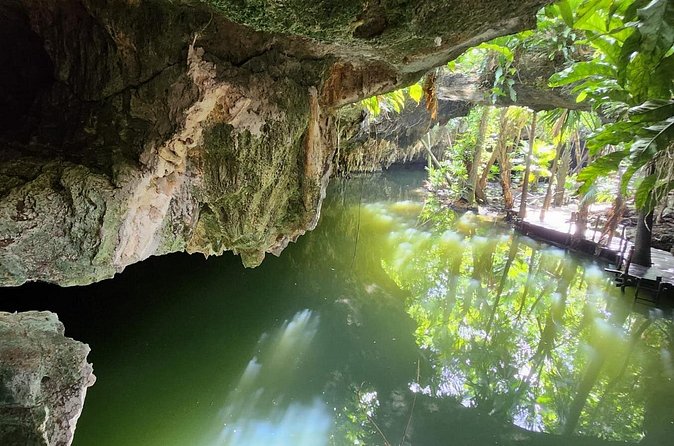 ATV tour to jade cavern with transfer (single or double) - Stop 2 at the Jade Cenote: time for the water and the darker dome mood
