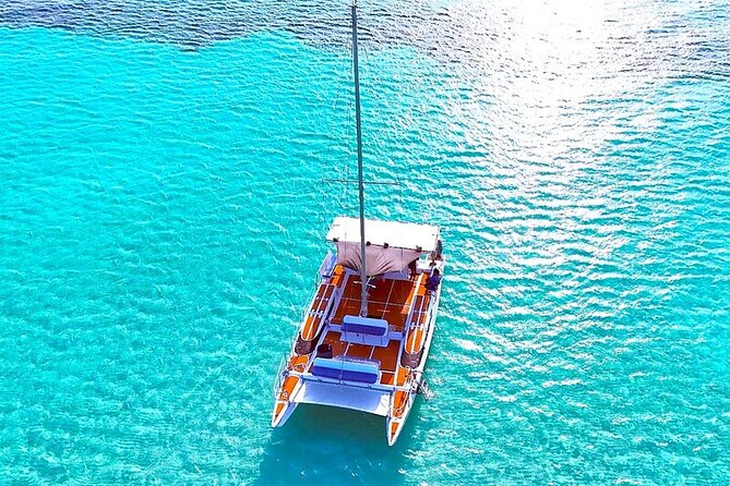 Catamaran Snorkeling to El Cielo and The Money Bar Beach Club - The sandbar moment: standing in shallow water with company