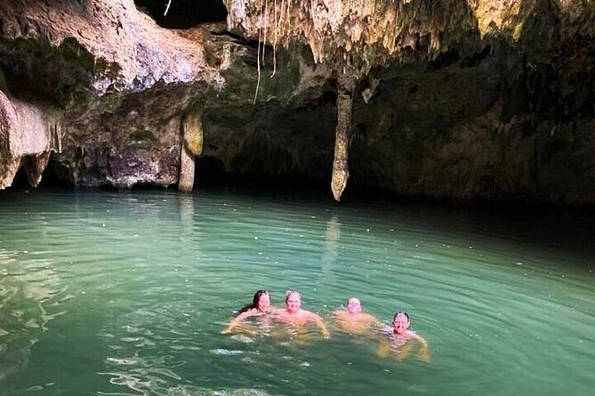 Cozumel Jeep Adventure Natural Cenote & Mayan Experience OTOCH - Cenote Aerolito de Paraiso natural swim with sacred-water context