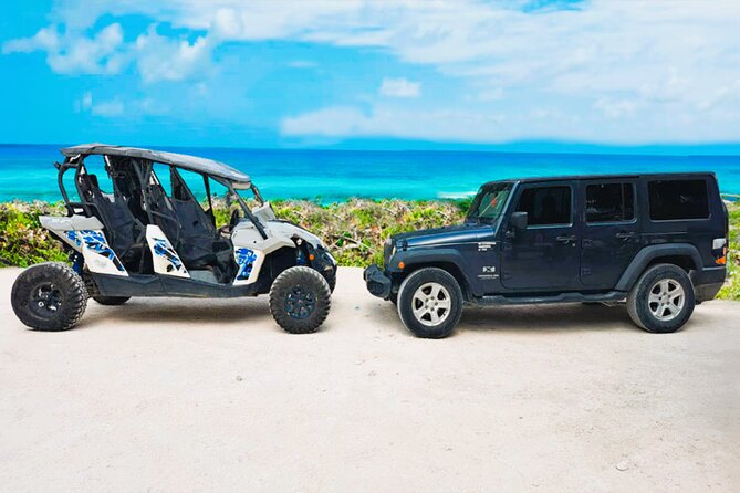 Private Jeep and 4x4 Polaris RZR Tour with Mexican Lunch - Stop 1: Cozumel island driving in your automatic Jeep