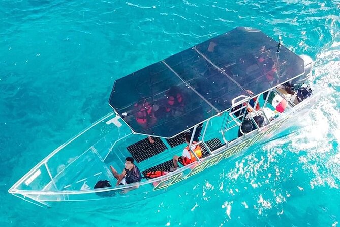 Transparent Boat Ride Around Cozumel Island + Snorkel - Underwater Scenes Through Glass: Corals, Tropical Fish, and Sunken Ships